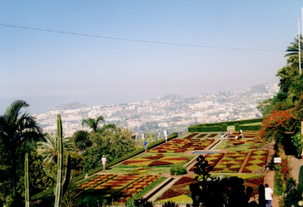 Blick vom Botanischen Garten hinunter nach Funchal